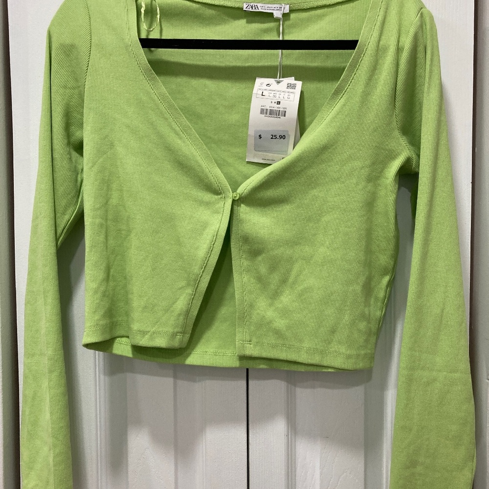 Green cardigan